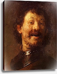 Постер Рембрандт (Rembrandt) Смеющийся мужчина в стальном нагруднике