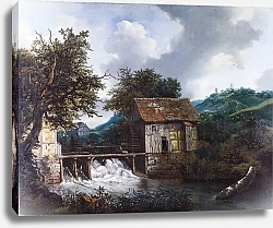 Постер Рейсдал Якоб Two Watermills and an Open Sluice at Singraven