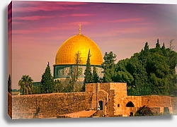 Постер Старый город Иерусалим на закате, Израиль