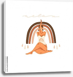 Постер Женщина, практикующая медитацию и йогу