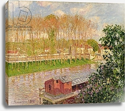 Постер Писсарро Камиль (Camille Pissarro) Sunset at Moret-sur-Loing, 1901