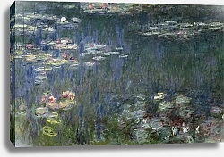 Постер Моне Клод (Claude Monet) Waterlilies: Green Reflections, 1914-18 4