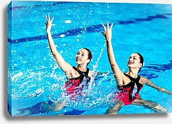 Постер Две синхронистки в бассейне