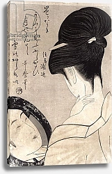 Постер Утамаро Китагава Young woman applying make-up, c.1795-96