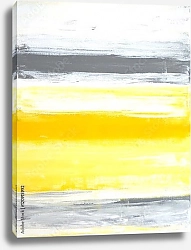 Постер Серая абстракция с жёлтой полосой