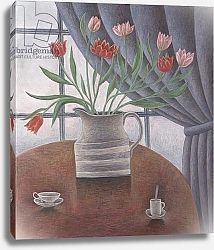 Постер Эдиналл Рут (совр) Tulips, Curtain, Cups, 2002