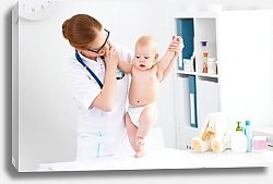 Постер Врач-педиатр и ребенок-пациент