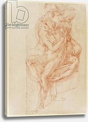 Постер Микеланджело (Michelangelo Buonarroti) Study of Lazarus and two Attendant Figure