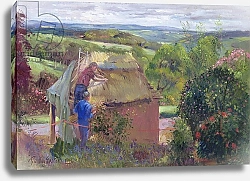 Постер Истон Тимоти (совр) Thatching the Summer House, Lanhydrock House, Cornwall, 1993