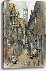 Постер Скарбина Франц A Back Alley in Hamburg, 1891