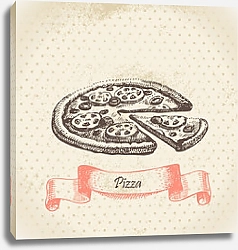 Постер Иллюстрация с пиццей