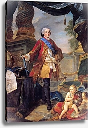 Постер Натойр Чарльз Louis Dauphin of France with a Plan of the Siege of Tournai, 1747