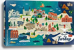 Постер Туристическая карта Турции