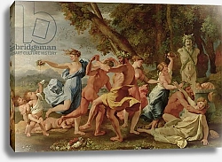 Постер Пуссен Никола (Nicolas Poussin) Bacchanal before a Herm, c.1634