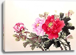 Постер Китайские розовые пионы