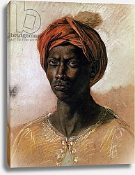Постер Делакруа Эжен (Eugene Delacroix) Portrait of a Turk in a Turban, c.1826
