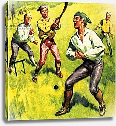 Постер МакКоннел Джеймс Early cricket with two stumps