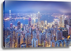 Постер Китай, Гогконг. Панорама с птичьего полета №12