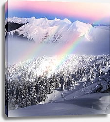 Постер Радуга в снежных горах