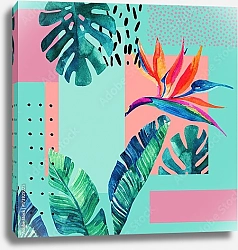 Постер Абстрактный тропический летний дизайн в минималистичном стиле