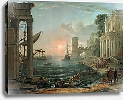 Постер Лоррен Клод (Claude Lorrain) Seaport with the Embarkation of the Queen of Sheba, 1648