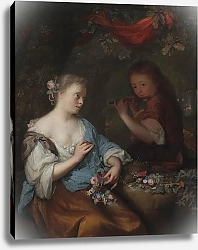 Постер Бунен Арнольд Мальчик, играющий на флейте и девушка