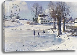 Постер Монстед Петер Sledging on a Frozen Pond,