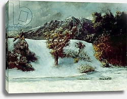 Постер Курбе Гюстав (Gustave Courbet) Winter Landscape With The Dents Du Midi, 1876