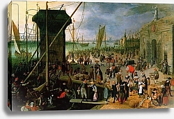Постер Вранкс Себастьян A View of Antwerp harbour with the Kraanenhoofd and the Werf Gate, 1608