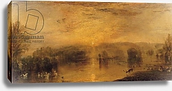 Постер Тернер Уильям (William Turner) The Lake, Petworth: Sunset, a Stag Drinking, c.1829
