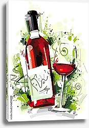 Постер Красное вино скетч
