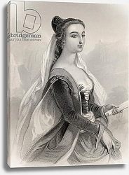 Постер Стаал Пьер (грав) Laura de Noves illustration from 'World Noted Women' by Mary Cowden Clarke, 1858