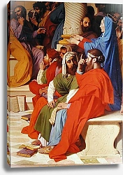 Постер Ингрес Джин Jesus Among the Doctors, detail of the doctors and the Virgin Mary, 1862