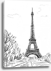 Постер Париж в Ч/Б рисунках #40
