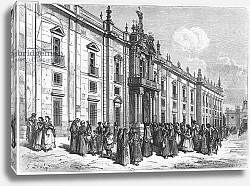 Постер Доре Гюстав The tobacco factory at Seville, engraved by Charles Laplante