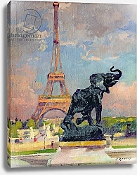 Постер Рену Жюль The Eiffel Tower and the Elephant by Fremiet