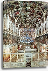 Постер Школа: Итальянская Interior view of the Sistine Chapel