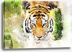 Постер Акварельный портрет тигра 1