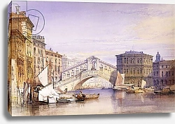 Постер Калло Вильям The Rialto from the Grand Canal, 1852