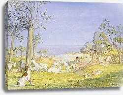 Постер Сомов Константин Landscape with Shepherds and Goats, 1931