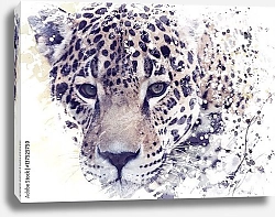 Постер Акварельный портрет леопарда