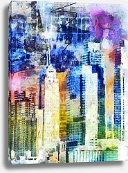 Постер Красочная городская абстракция Нью-Йорка