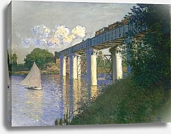Постер Моне Клод (Claude Monet) Железнодорожный мост в Аргентеле