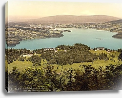 Постер Швейцария. Озеро Фирвальдштеттер, Бургеншток с видом на Люцерн