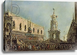 Постер Гварди Франческо (Francesco Guardi) The Doge Watching the Festival of Giovedi Grasso in the Piazzetta di San Marco, 1766-70