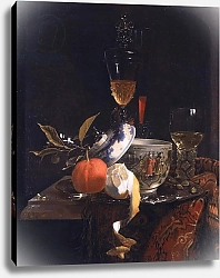 Постер Кальф Уильям Still Life with Chinese Sugar Jar, Glass Goblet and Fruit