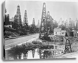 Постер The first oil district in Los Angeles, Toluca Street, ca.1895-1901
