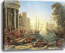 Постер Лоррен Клод (Claude Lorrain) Seaport with the Embarkation of St. Ursula
