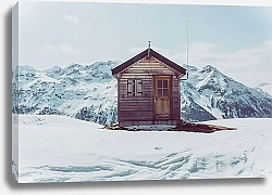 Постер Деревянный домик в горах