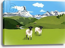 Постер Хируёки Исутзу (совр) Sheep in Zermatt, Switzerland,2015,